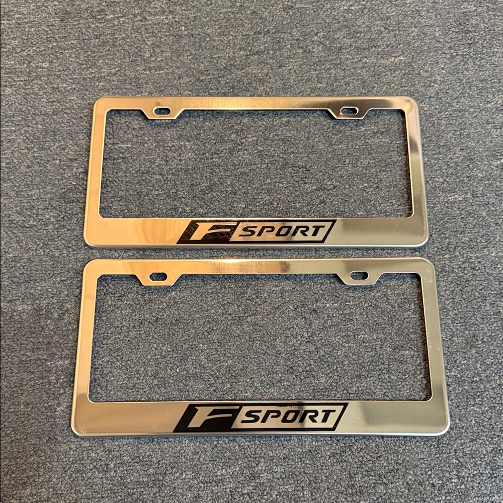 Lexus F Sport Chrome Silver Metal License Plate Frame Set